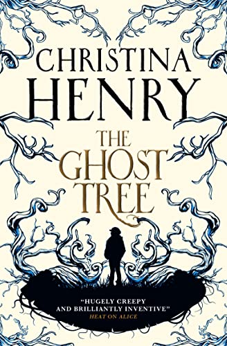 Book cover titled The Ghost Tree featuring a silhouette of a person amidst branches.