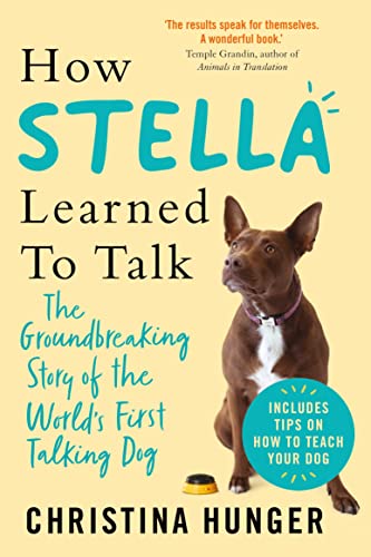 Book cover featuring a brown dog and large blue text: “How Stella Learned to Talk.”