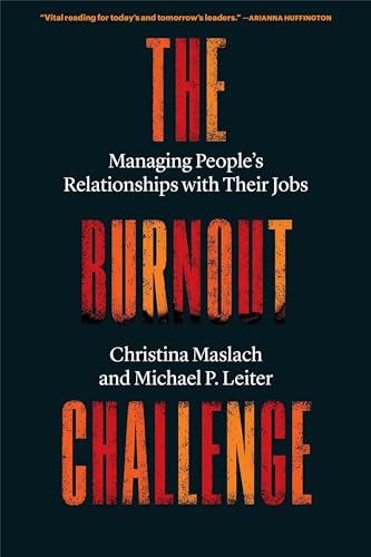 Book cover: "The Burnout Challenge" by Maslach and Leiter, dark background.