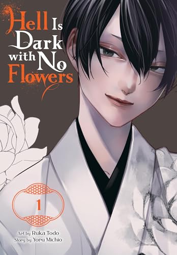 Manga cover featuring a young man with dark hair and floral accents.