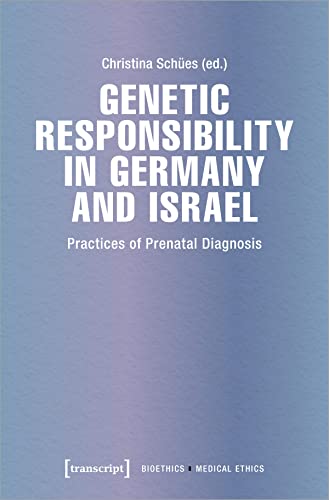 Book cover: "Genetic Responsibility in Germany and Israel," blue gradient background.