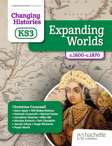 Textbook cover titled Changing Histories for KS3 featuring an antique map and historical portrait.