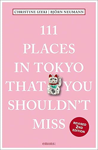 Book cover: "111 Places in Tokyo" with a Maneki-neko cat illustration.