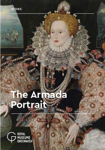 Elizabeth I in ornate dress, with ships in the background.