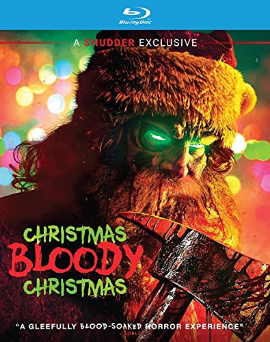 Blu-ray cover for horror film "Christmas Bloody Christmas" featuring a menacing Santa.