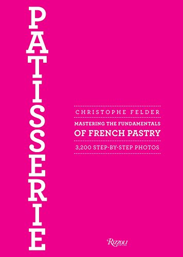 Pink book cover with vertical white text: "Patisserie" and title details.