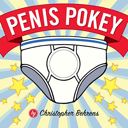 Cartoon illustration of white underwear with a bulge, against a starburst background.