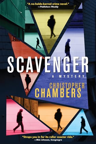 Book cover for “Scavenger: A Mystery” featuring a lone figure walking.