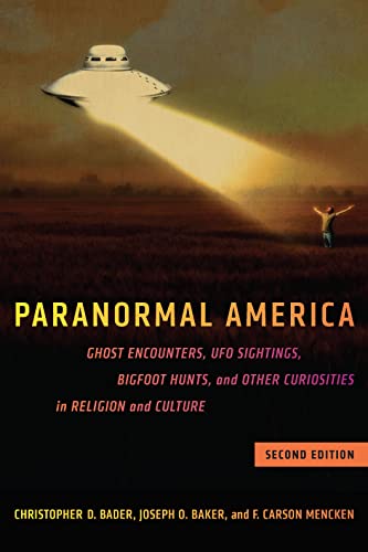 Book cover: "Paranormal America," featuring a UFO, person, and field.