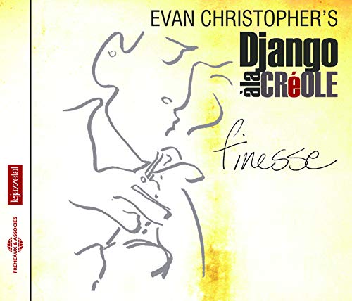 CD cover: Line drawing of a guitarist with "Django Créole Finesse" text.