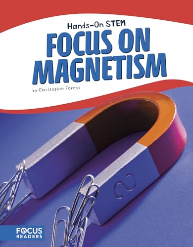 Book cover: "Focus on Magnetism" with a horseshoe magnet and paperclips.