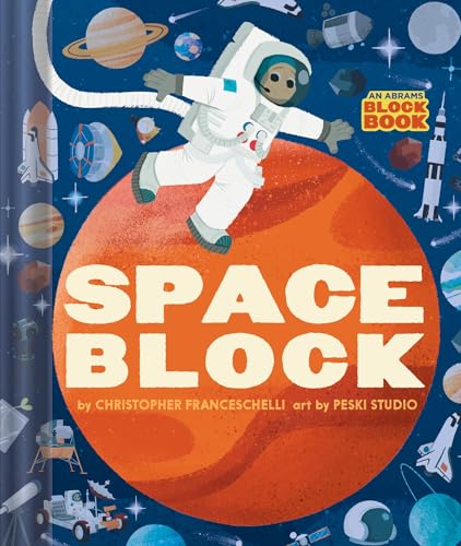 Colorful illustrated children’s book cover featuring an astronaut and planets.