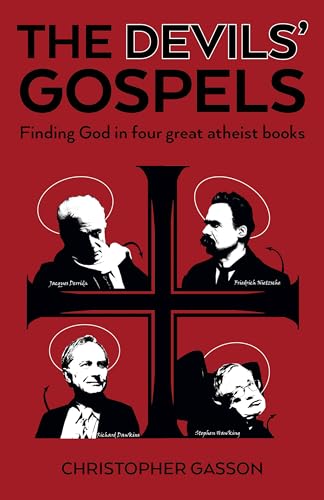 Book cover: “The Devils’ Gospels” with portraits of four philosophers.