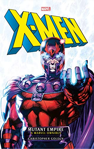 Magneto in his red and purple costume reaches forward on the X-Men book cover.