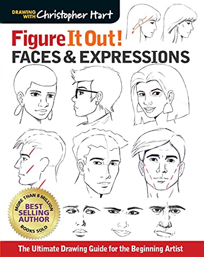 Book cover with sketches of faces demonstrating drawing techniques.