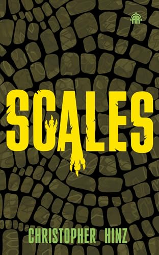 Book cover for "Scales" with yellow text and reptile scale pattern.