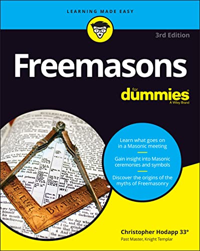 Book cover for Freemasons For Dummies, 3rd Edition, featuring a Masonic compass and square.