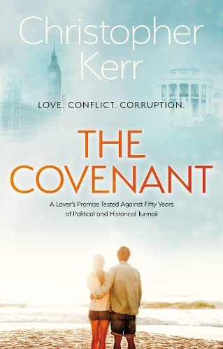 Book cover: couple on beach, Big Ben and buildings in background.