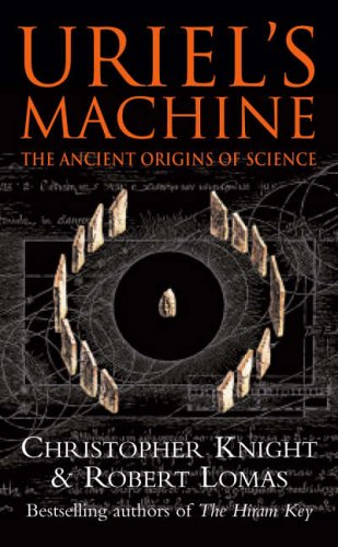 Book cover: "Uriel's Machine" with stone monoliths and diagrams.