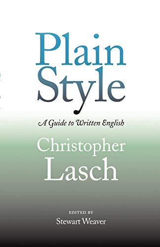Book cover: "Plain Style" by Christopher Lasch, a writing guide.