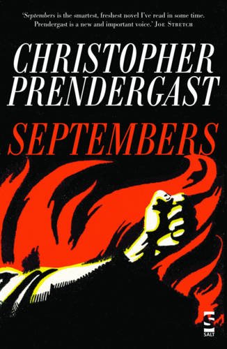 Book cover for Septembers by Christopher Prendergast featuring a raised fist against red flames.