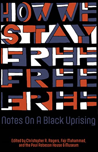 Book cover: “How We Stay Free” with bold, layered red and blue text.