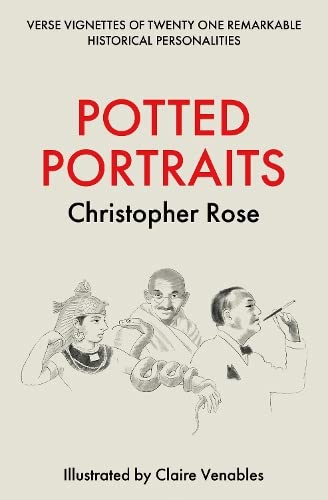 Book cover: “Potted Portraits” with sketched portraits of historical figures.