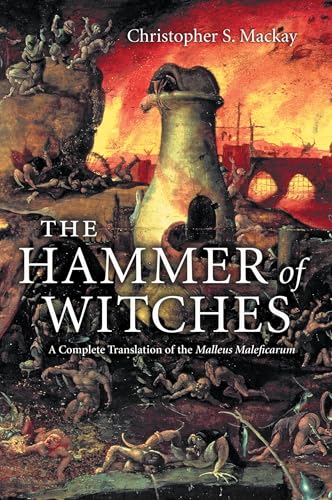 Book cover: “The Hammer of Witches” with a chaotic, hellish illustration.