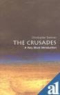 Book cover: "The Crusades," a Very Short Introduction, with abstract art.
