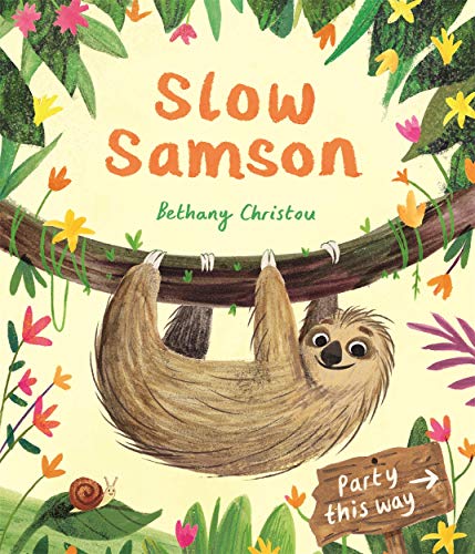 Book cover: illustrated sloth hanging from a branch with foliage.
