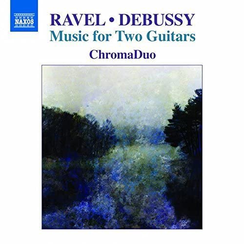 CD cover for Ravel/Debussy guitar music with a landscape image.