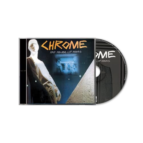 CD case for Chrome’s “Half Machine Lip Moves” with a figure in shadow.