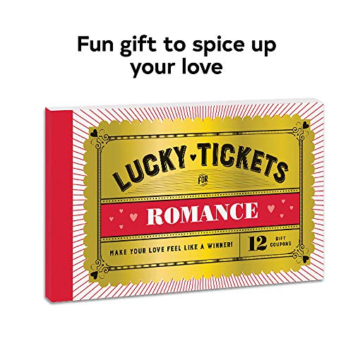 Red and gold box of "Lucky Tickets for Romance" gift coupons.