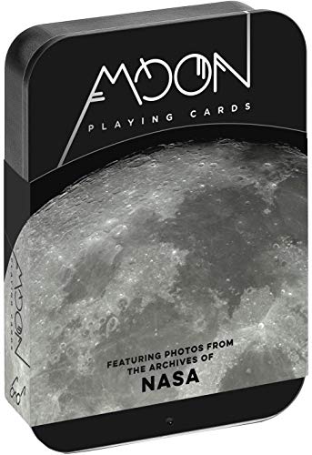 Black box of Moon playing cards with a lunar surface image.