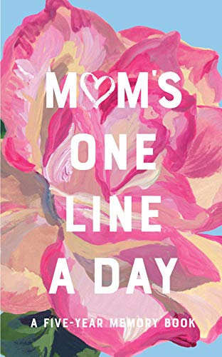 Pink floral cover with white text: "Mum's One Line A Day" memory book.