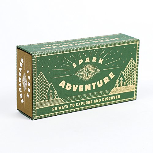 Green box labeled "Spark Adventure" with mountain and compass design.