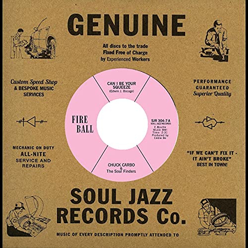 7-inch vinyl record label for Chuck Carbo & The Soul Finders.