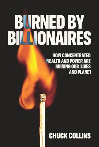 Book cover: “Burned by Billionaires” with a burning match image.