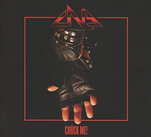 Album cover: black background, red logo, gloved hand reaching down.
