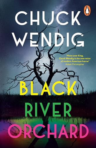 Book cover for "Black River Orchard" with a dark, bare tree silhouette.