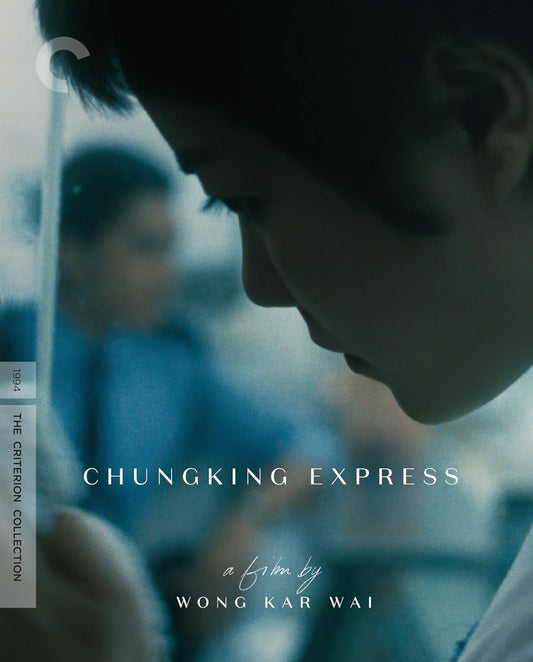 Blu-ray cover for Wong Kar-wai’s “Chungking Express” with a blurred man’s face.