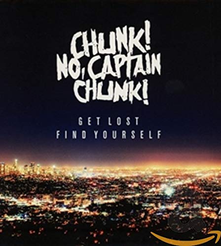 CD cover for Chunk! No, Captain Chunk! with city lights backdrop.