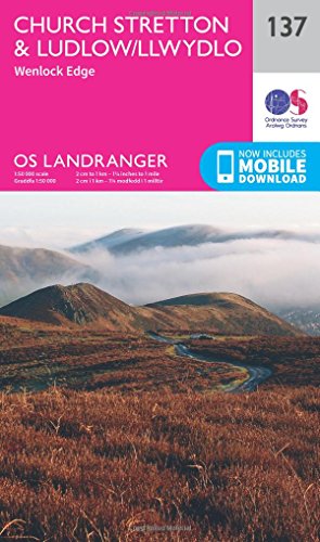 Ordnance Survey Landranger map 137, covering Church Stretton and Ludlow area.