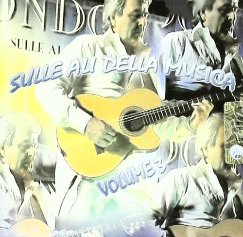CD cover featuring a man playing an acoustic guitar, artistic collage.