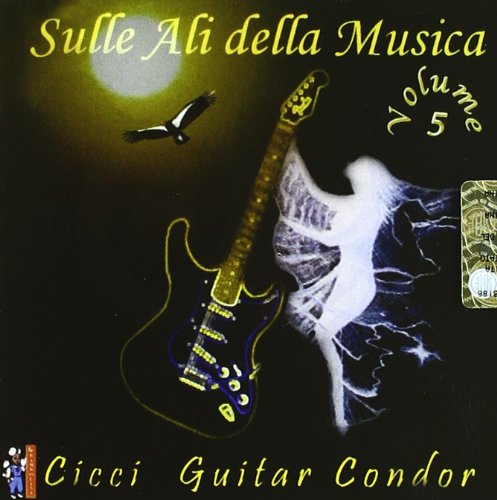 CD cover with guitar, condor, and abstract white shapes on a dark background.