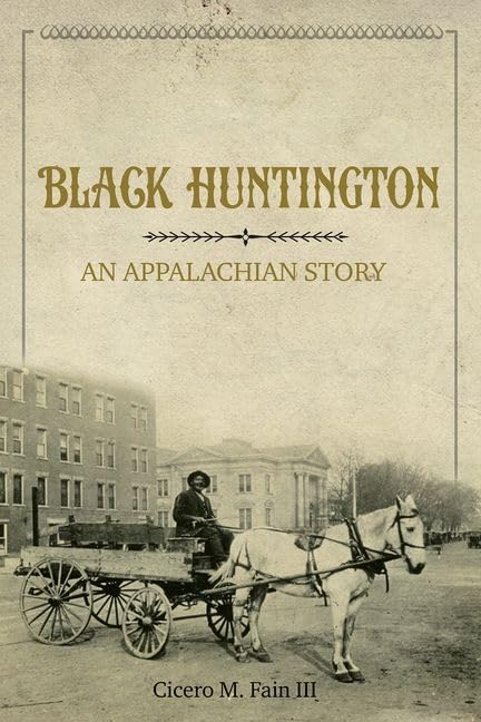 Book cover: "Black Huntington" with a vintage photo of a horse-drawn carriage.