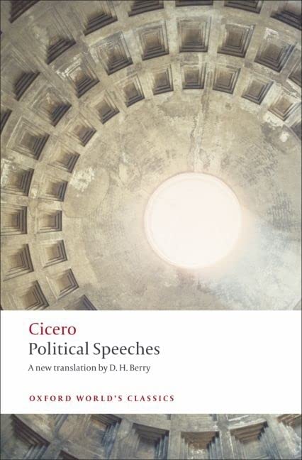 Book cover: "Political Speeches" by Cicero, with a Pantheon image.