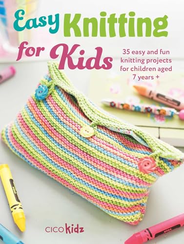 Book cover featuring a colorful striped knitted pencil case surrounded by crayons.