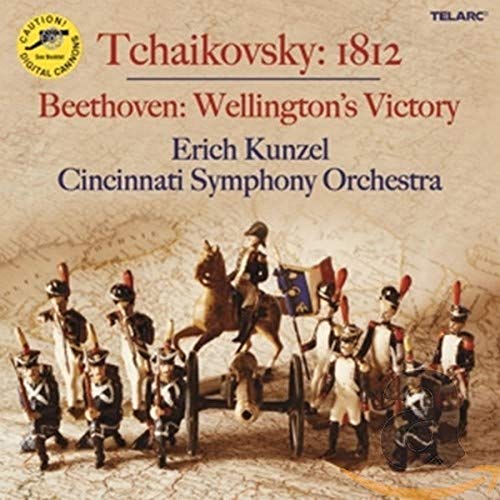 CD cover: Tchaikovsky & Beethoven compositions, Cincinnati Pops Orchestra, soldiers depicted.