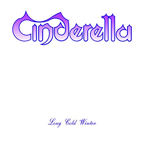 Cinderella band logo in purple gradient with Long Cold Winter text on white background.